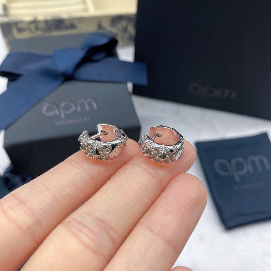 Spike Hoop Earrings in Silver-Tone front product view