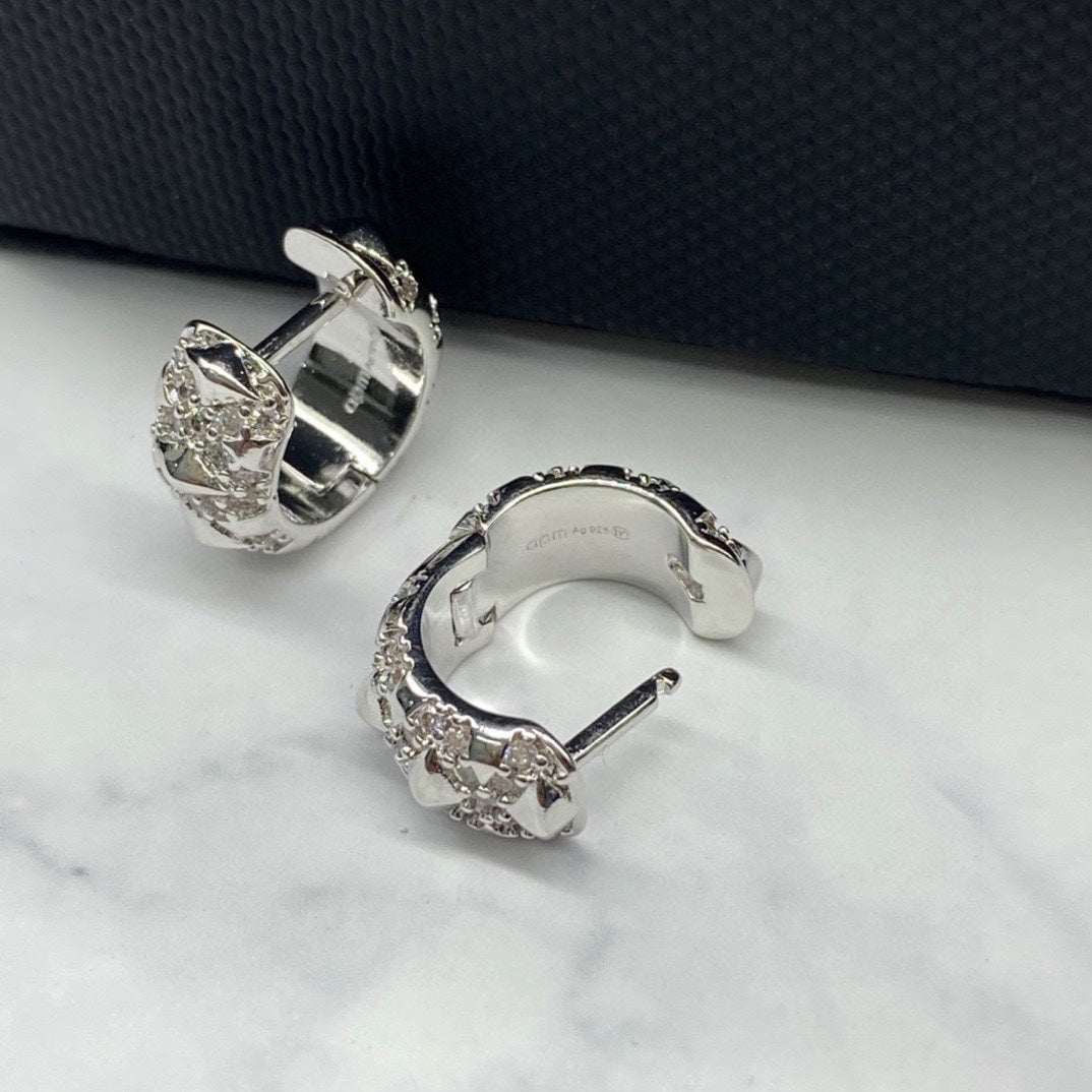 Spike Hoop Earrings in Silver-Tone styled product view