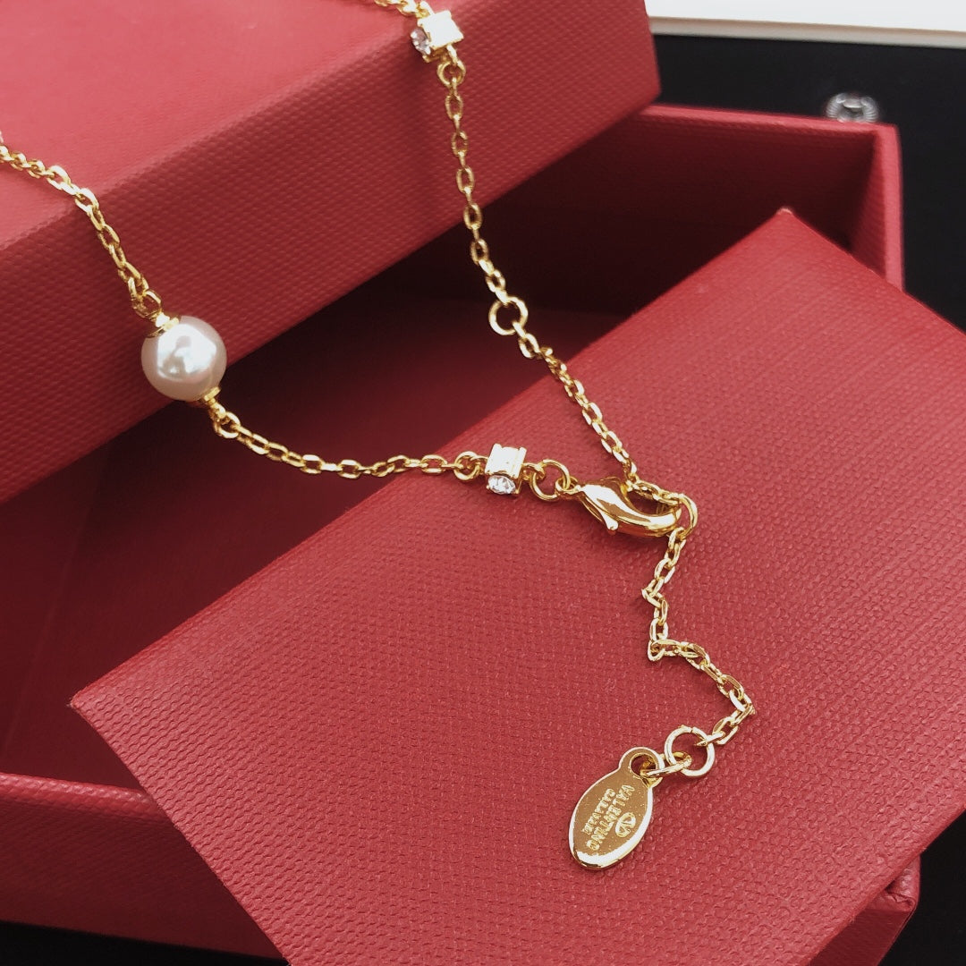 Signature Emblem Pendant Necklace in Gold-Tone – Design 02 styled detail