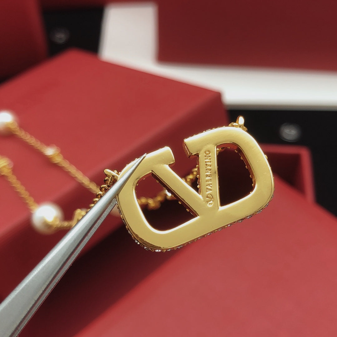 Signature Emblem Pendant Necklace in Gold-Tone – Design 02 main product view