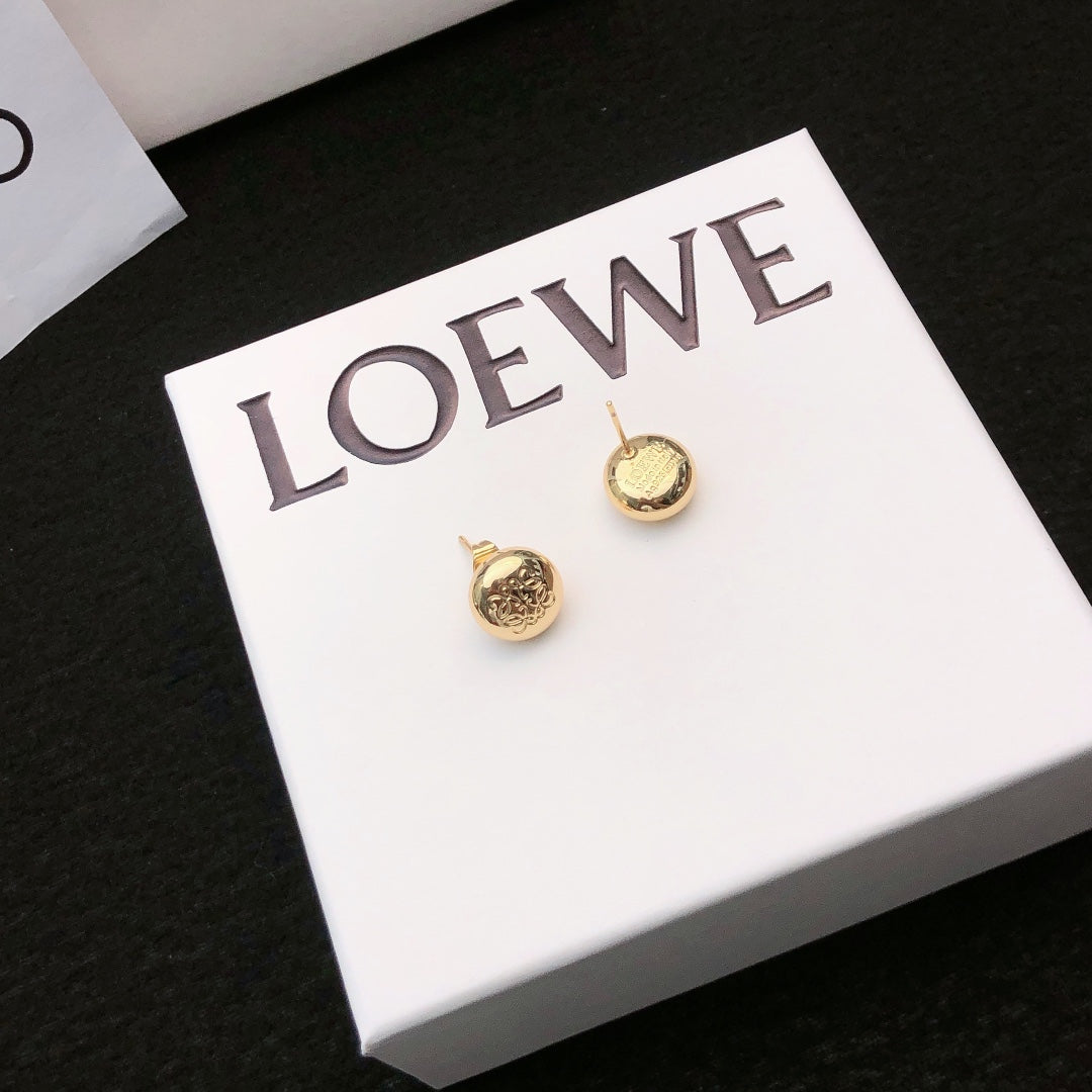 Floral Motif Stud Earrings in Gold-Tone – Design 02 main product view