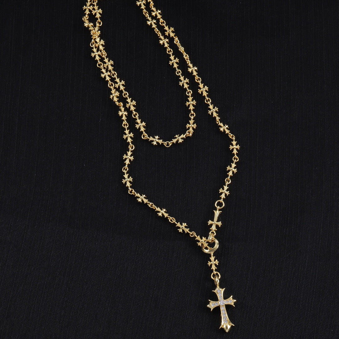 Gothic Emblem Pendant Necklace in Metal-Tone – Design 42 main product view