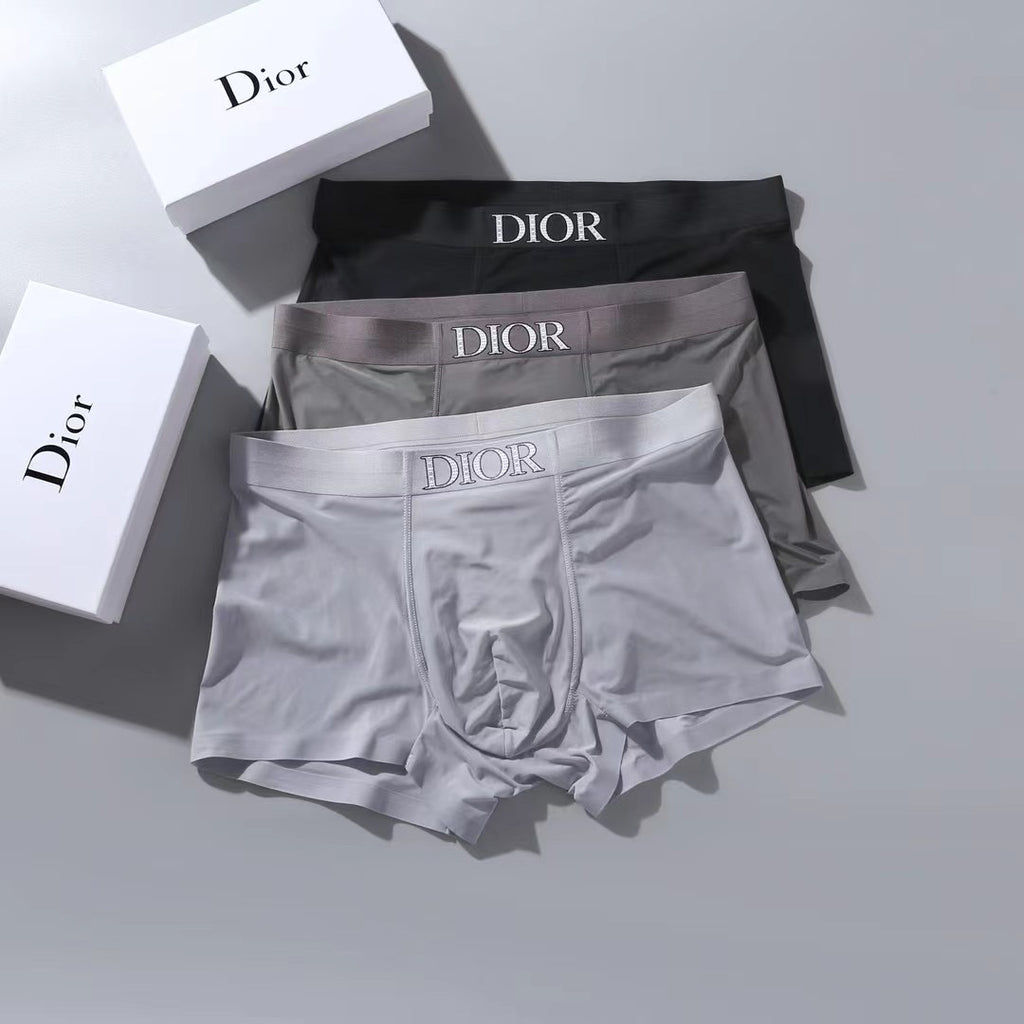Dior Tonal Logo Waistbands Men's Boxer Briefs - 3-Piece Box