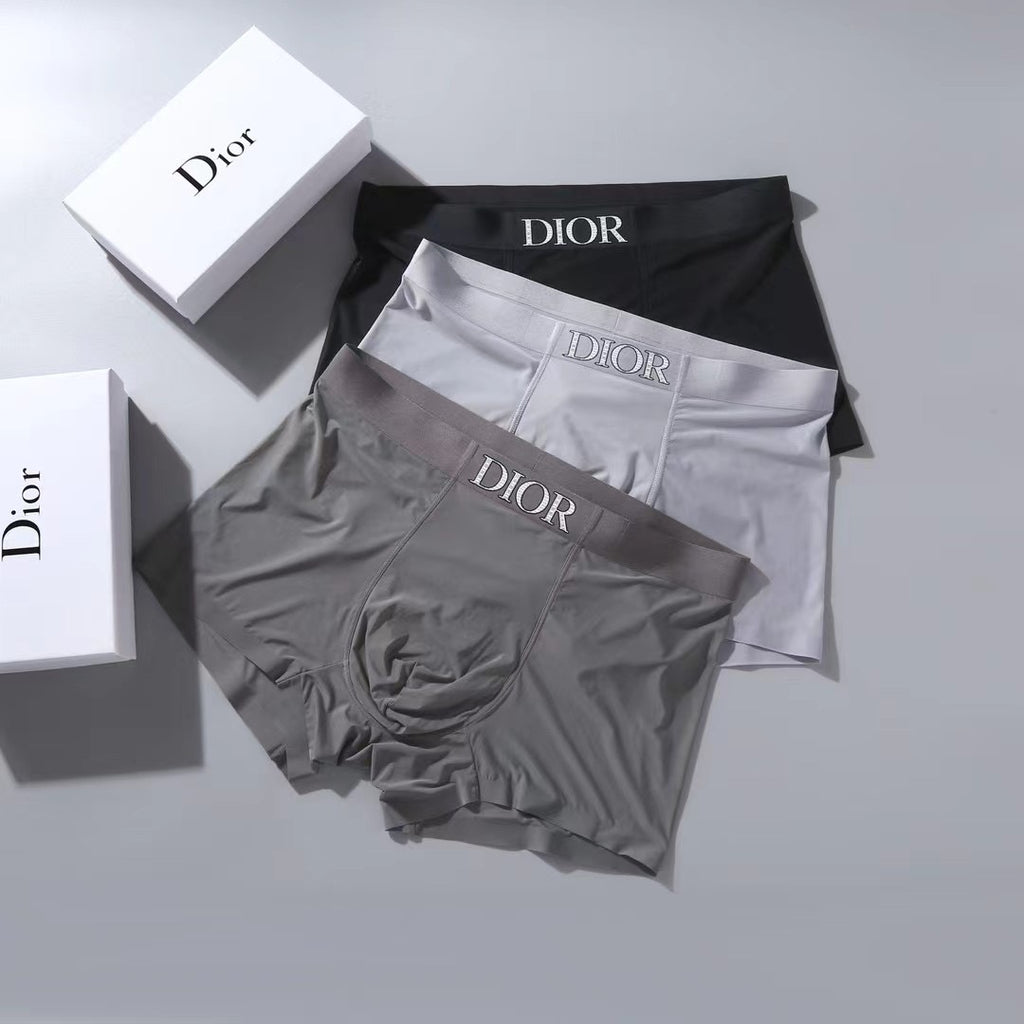 Dior Tonal Logo Waistbands Men's Boxer Briefs - 3-Piece Box