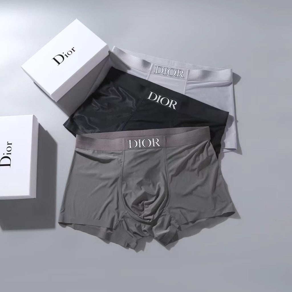 Dior Tonal Logo Waistbands Men's Boxer Briefs - 3-Piece Box
