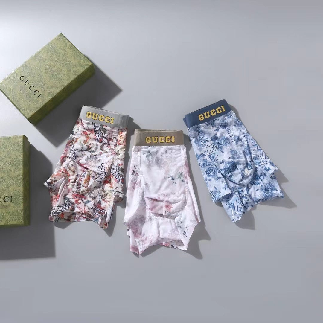 Gucci Blue And Red Graphic Prints Men's Boxer Briefs - 3-Piece Box