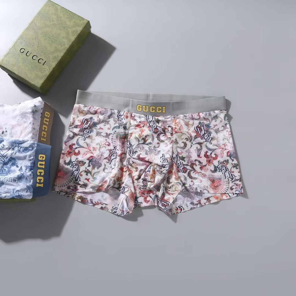 Gucci Blue And Red Graphic Prints Men's Boxer Briefs - 3-Piece Box