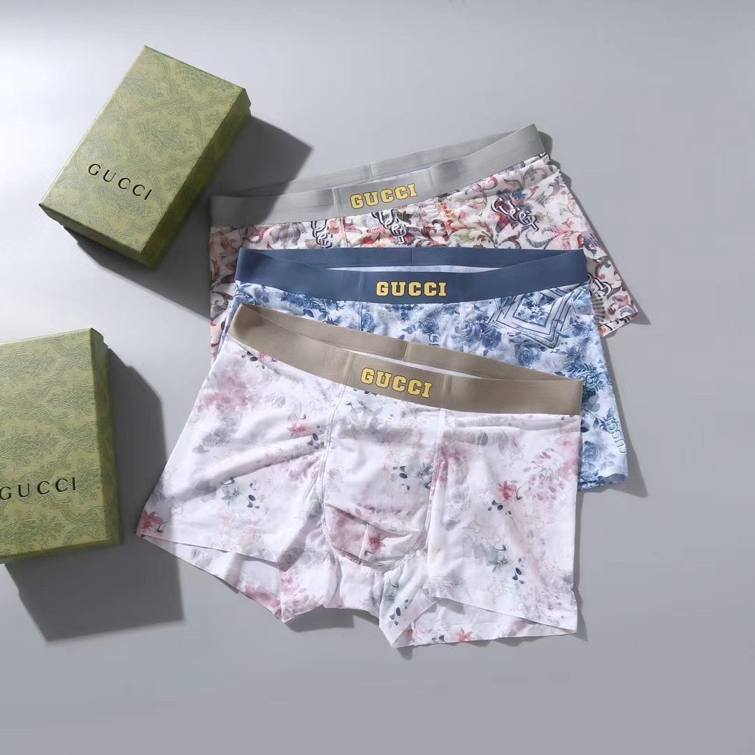 Gucci Blue And Red Graphic Prints Men's Boxer Briefs - 3-Piece Box