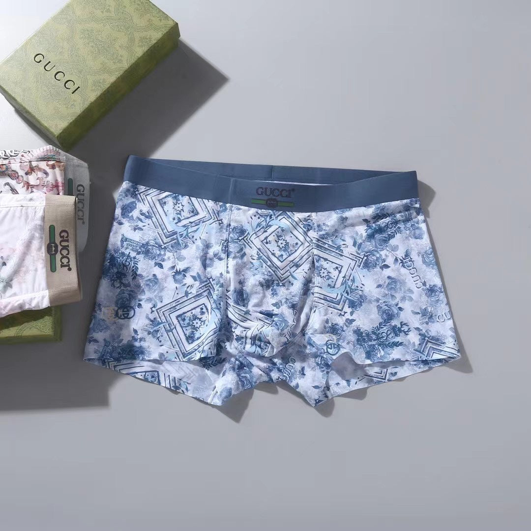 Gucci Blue And Red Graphic Prints Men's Boxer Briefs - 3-Piece Box