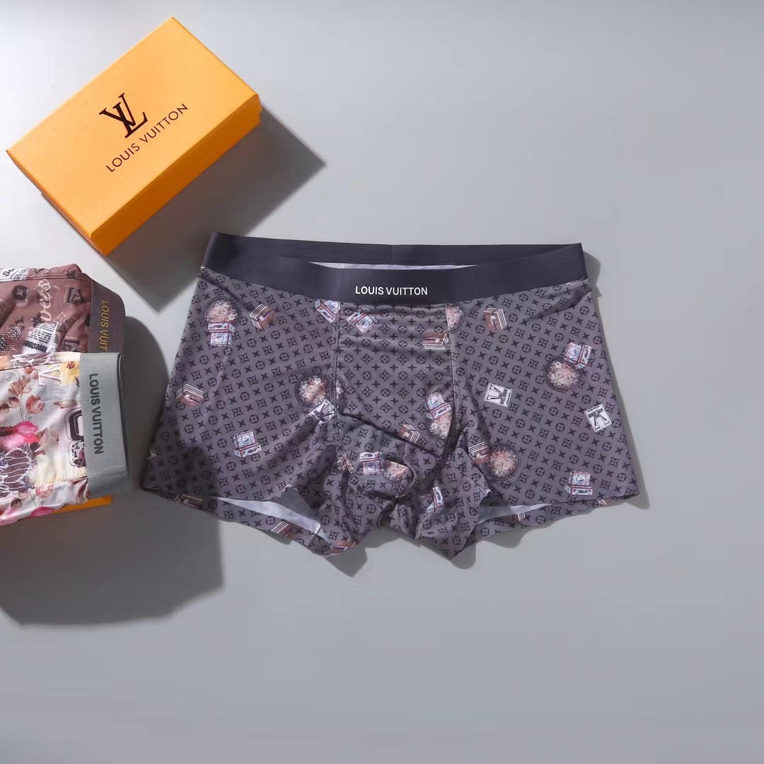 Louis Vuitton Colourful Floral-Style Prints Men's Boxer Briefs - 3-Piece Box