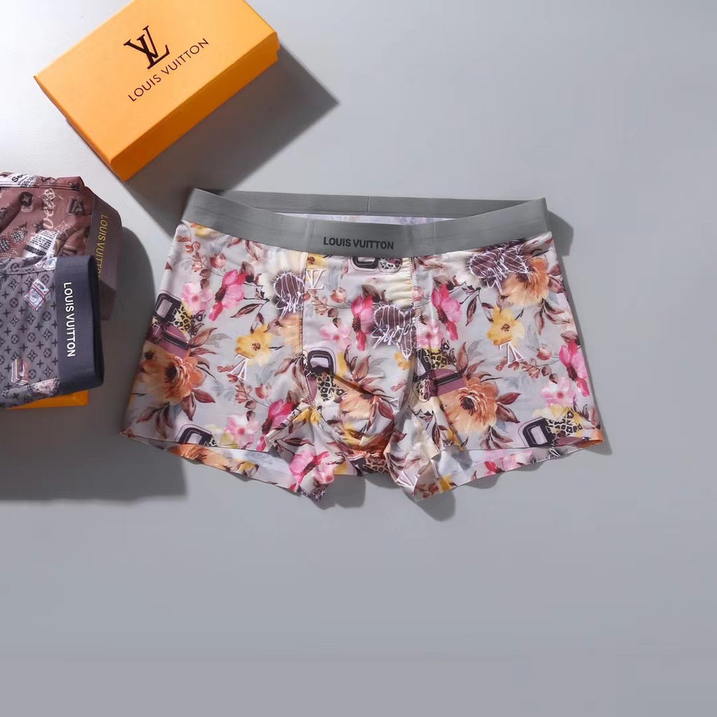 Louis Vuitton Colourful Floral-Style Prints Men's Boxer Briefs - 3-Piece Box