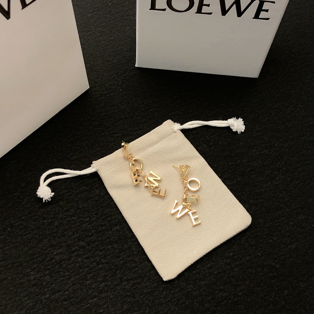 Floral Motif Stud Earrings in Gold-Tone – Design 03 front view