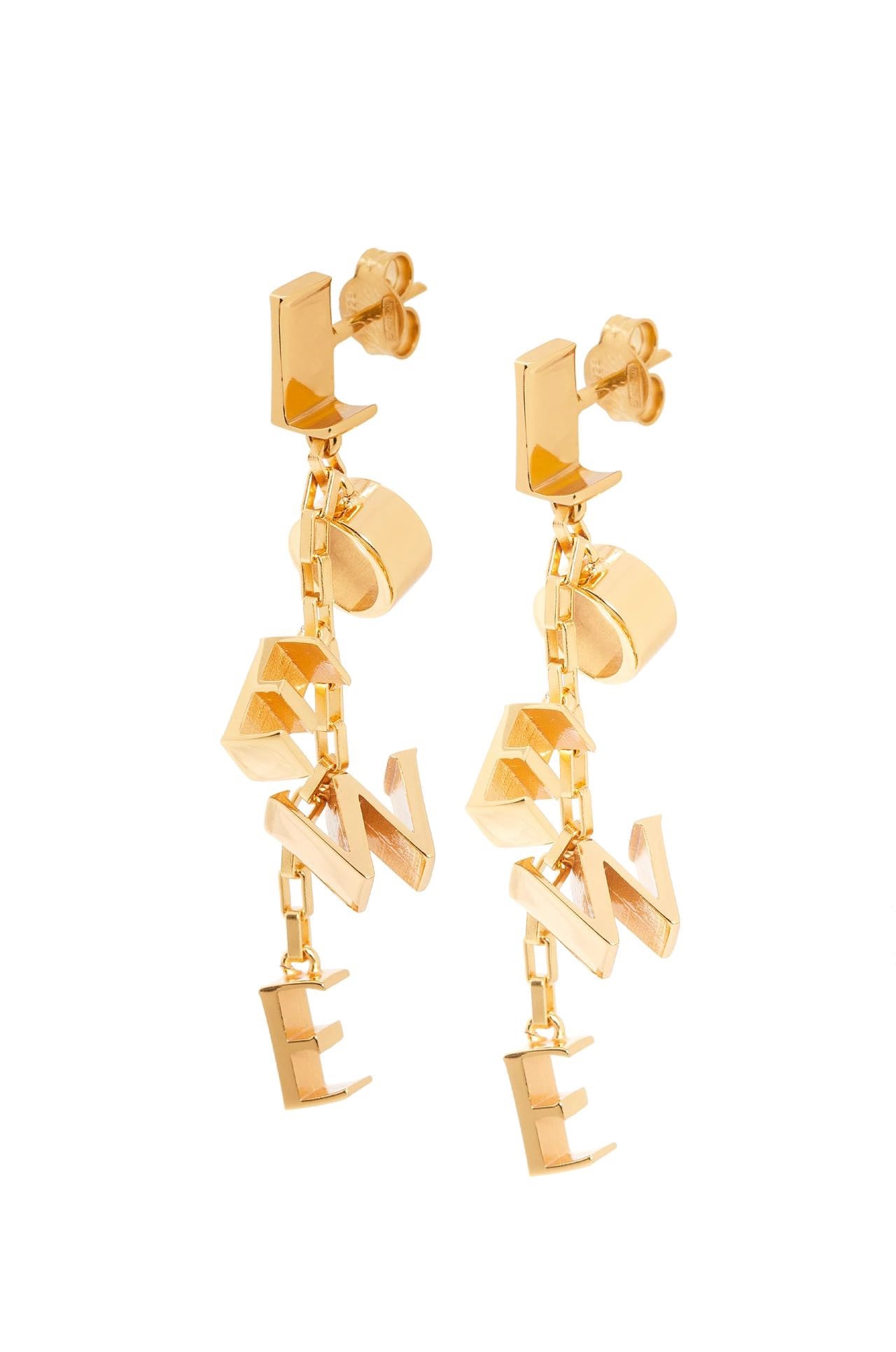 Floral Motif Stud Earrings in Gold-Tone – Design 03 main product view