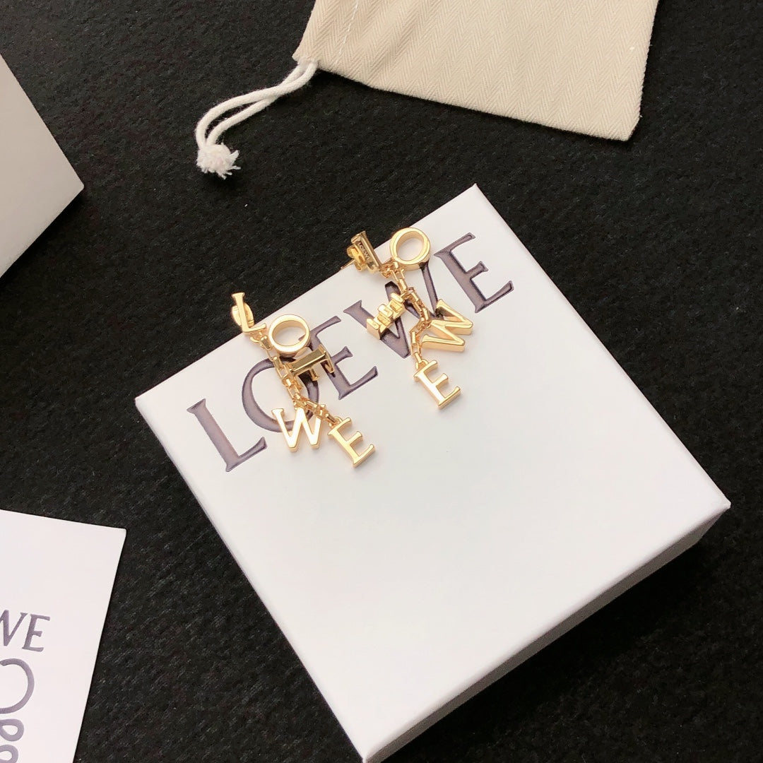 Floral Motif Stud Earrings in Gold-Tone – Design 03 front view