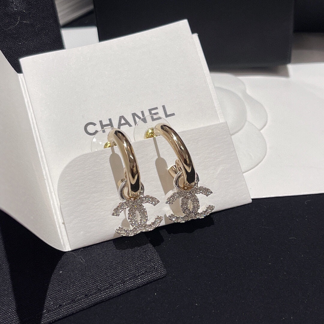 Signature Emblem Crystal-Accent Statement Earrings – Design 003 main product view