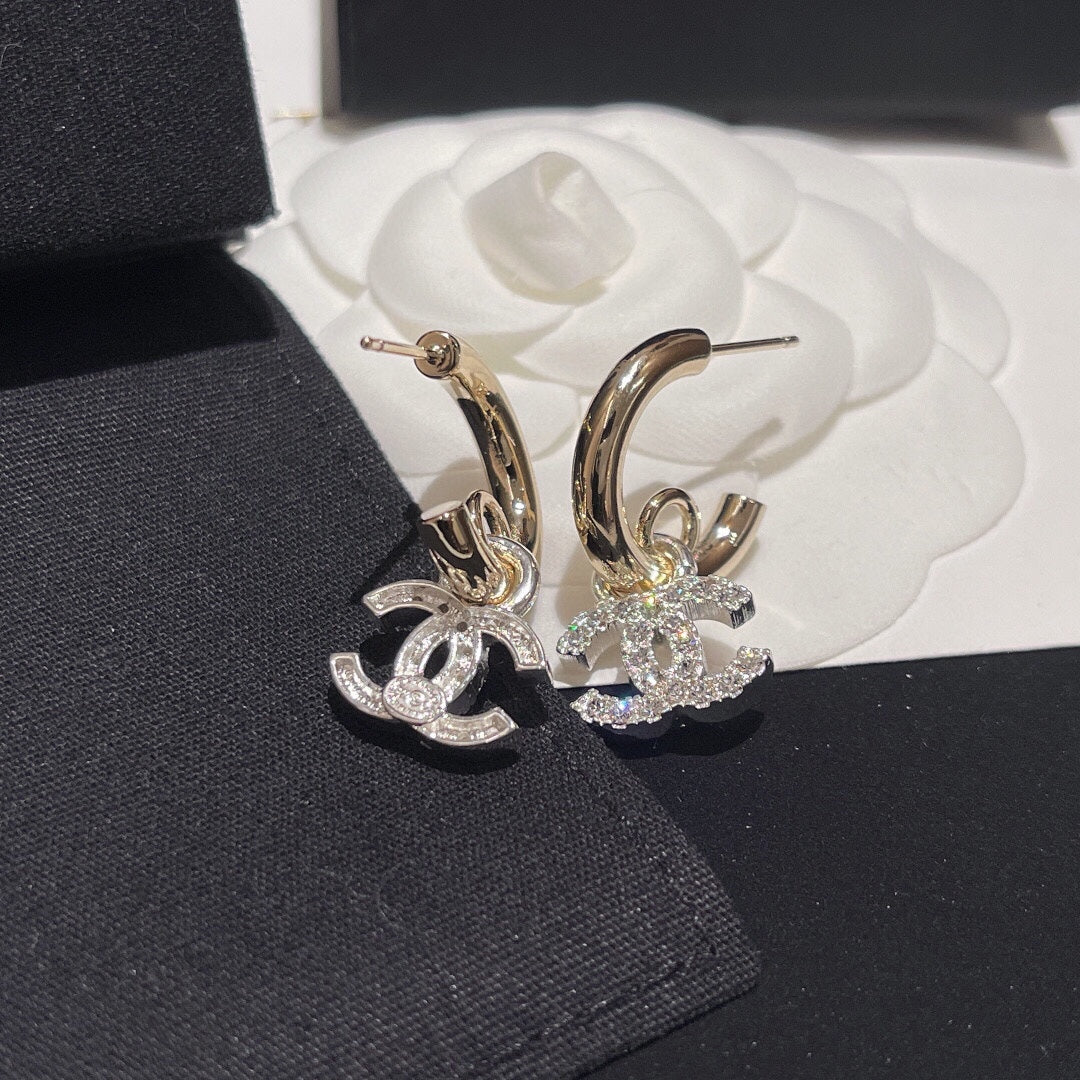 Signature Emblem Crystal-Accent Statement Earrings – Design 003 styled product view