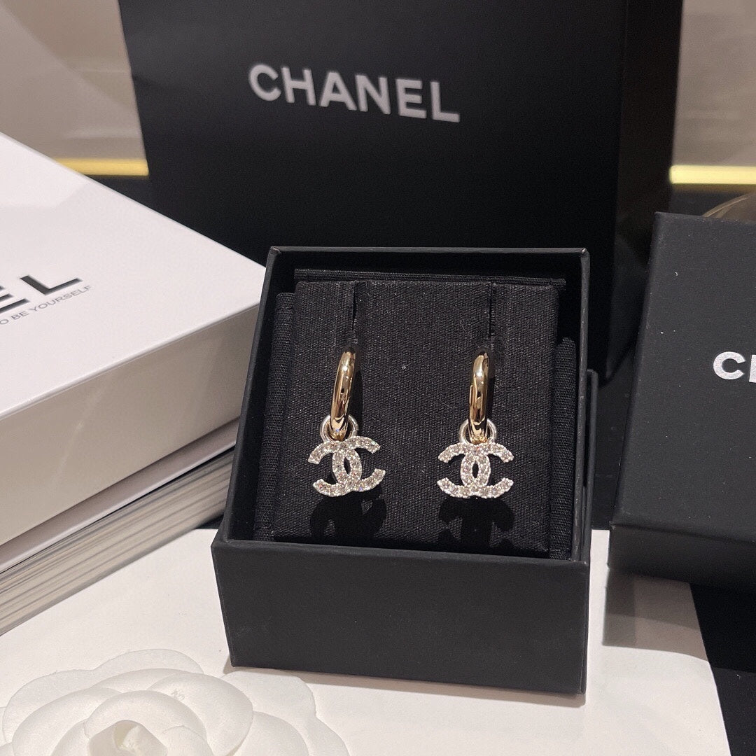 Signature Emblem Crystal-Accent Statement Earrings – Design 003 side detail