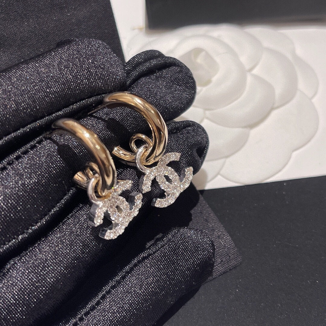 Signature Emblem Crystal-Accent Statement Earrings – Design 003 main product view