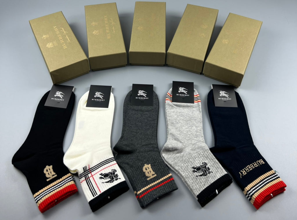 Burberry Cotton Crew Socks - 5-Pair Pack
