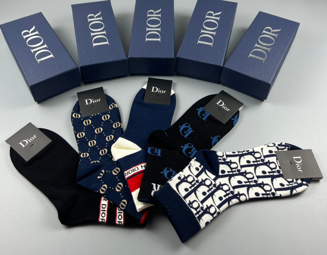 Dior Cotton Crew Socks - 5-Pair Pack