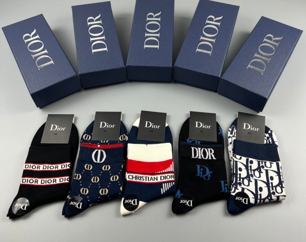 Dior Cotton Short Socks - 5-Pair Pack