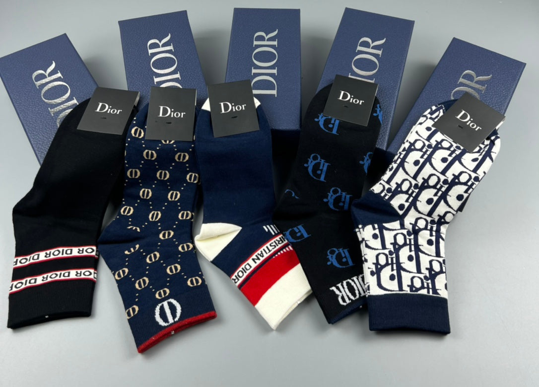Dior Cotton Crew Socks - 5-Pair Pack