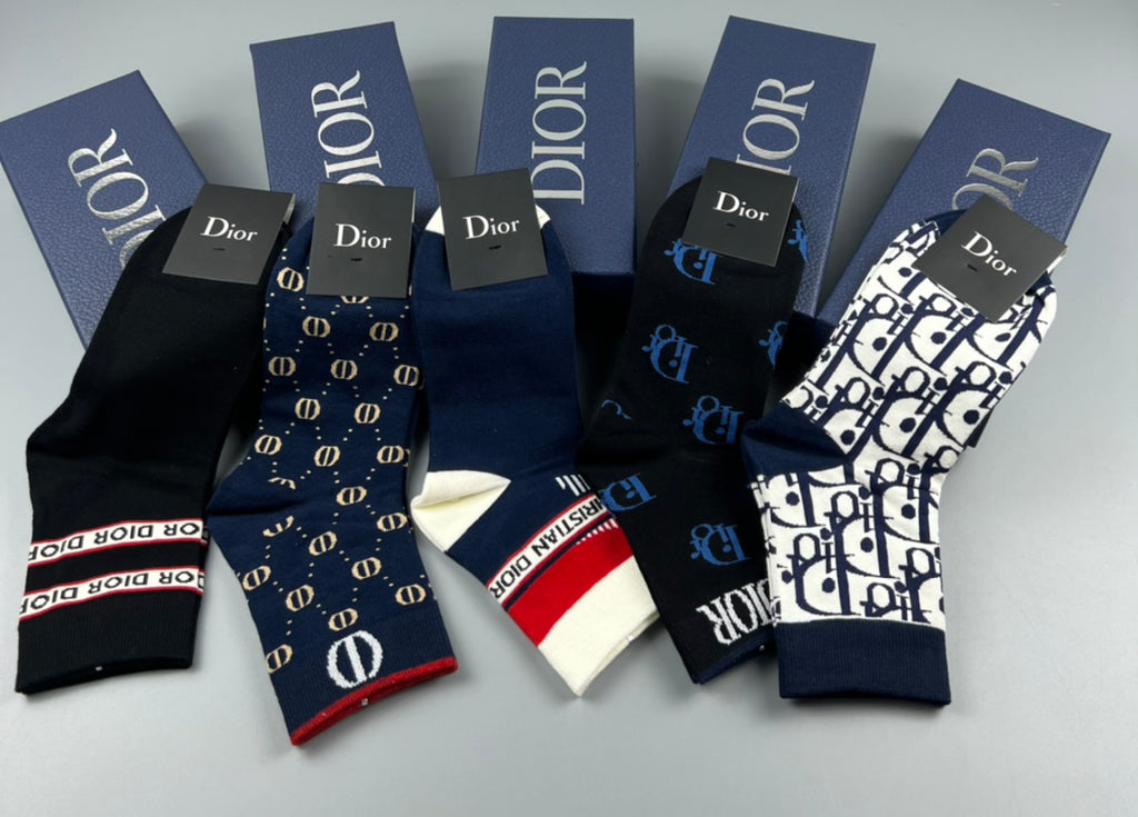Dior Cotton Crew Socks - 5-Pair Pack