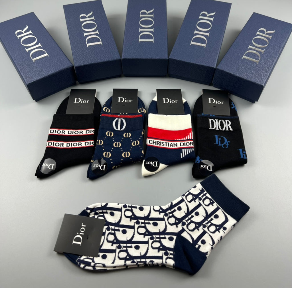 Dior Cotton Crew Socks - 5-Pair Pack