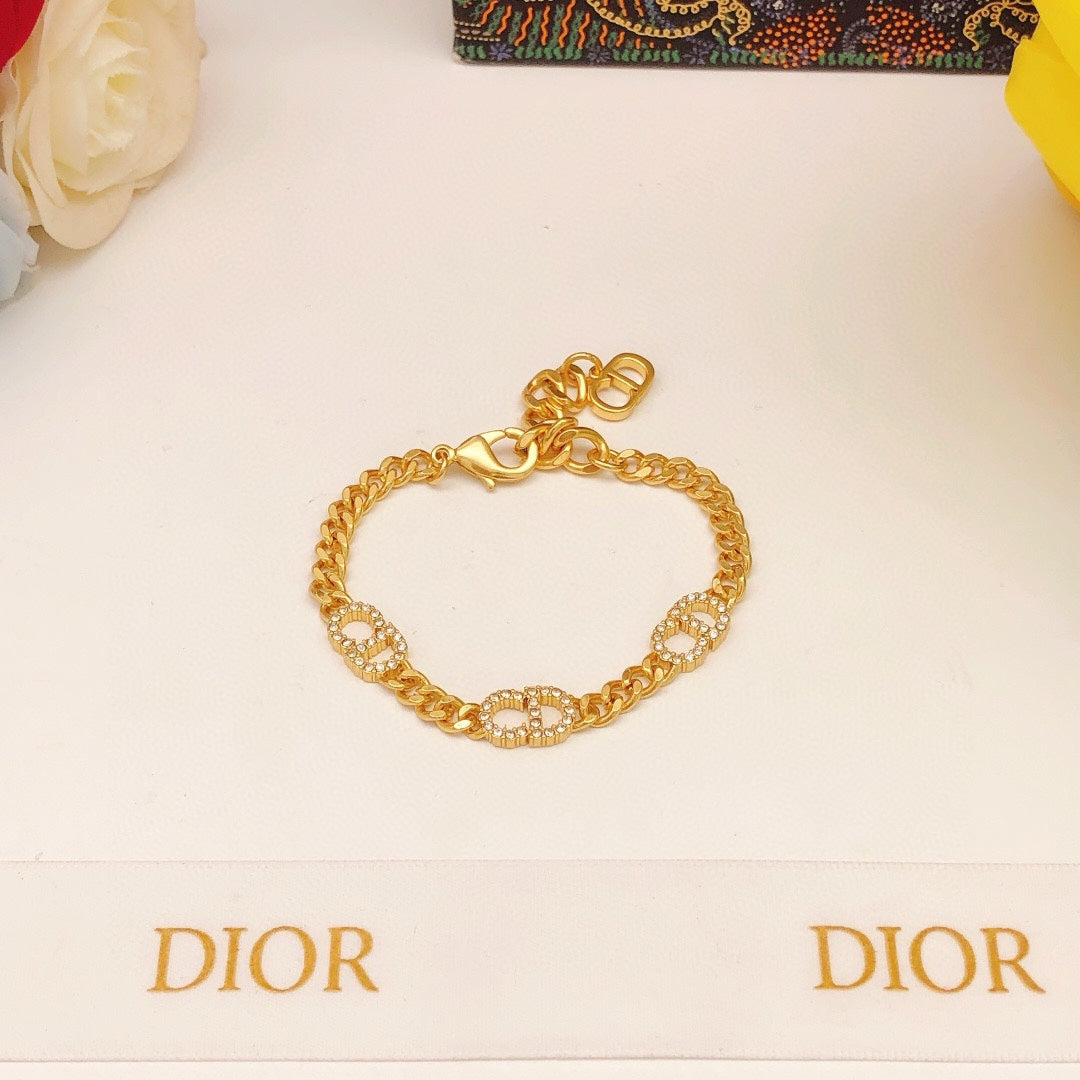 Graphic Letter Motif Statement Bracelet in Polished Metal-Tone – Design 001 main product view