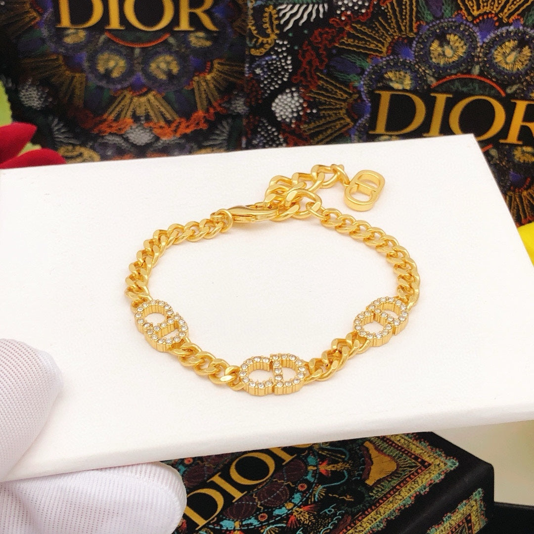 Graphic Letter Motif Statement Bracelet in Polished Metal-Tone – Design 001 close-up detail
