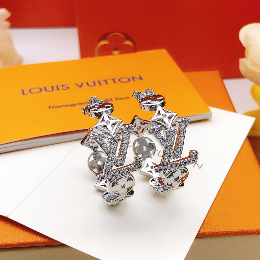 Moon Motif Statement Earrings in Polished Metal-Tone main product view