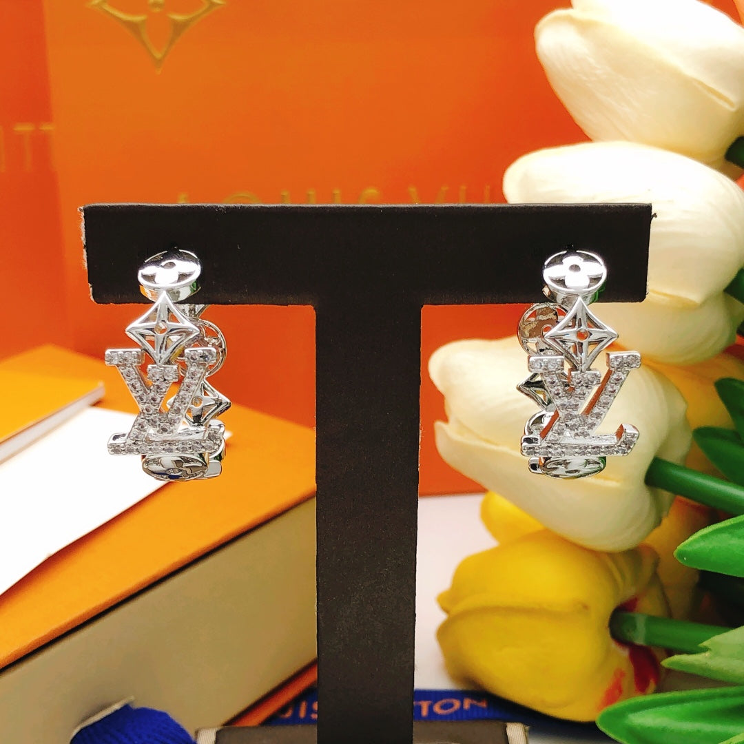 Moon Motif Statement Earrings in Polished Metal-Tone main product view