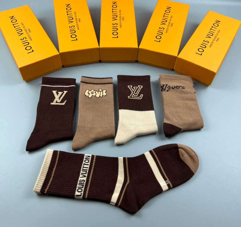 Louis Vuitton Cotton Crew Socks - 5-Pair Pack