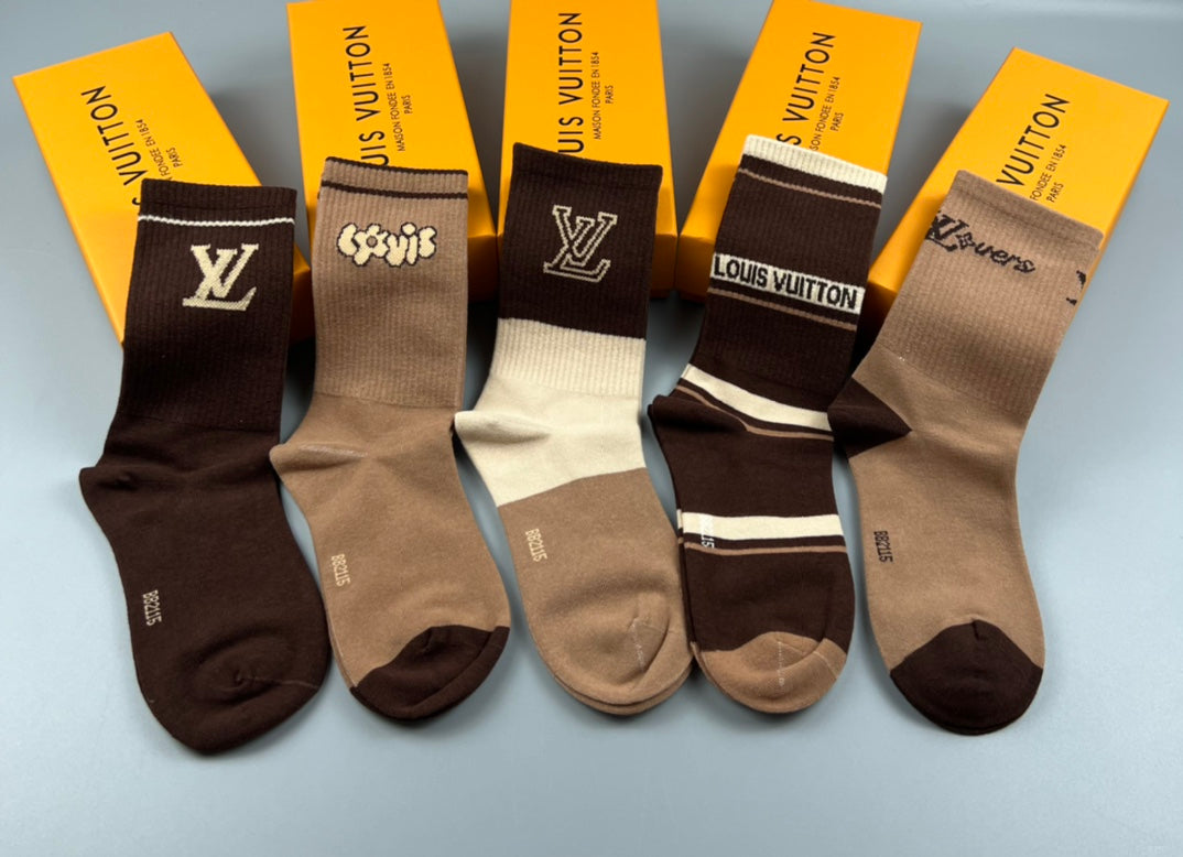 Louis Vuitton Cotton Crew Socks - 5-Pair Pack