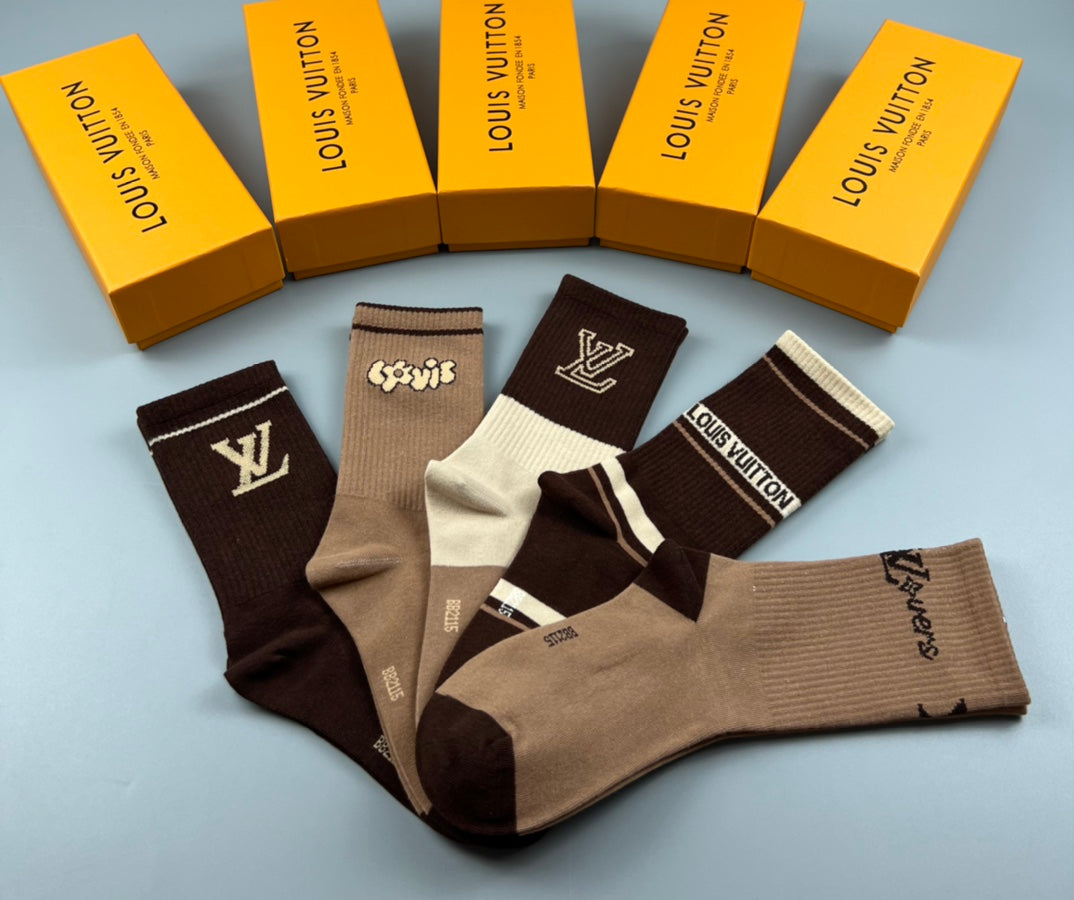 Louis Vuitton Cotton Crew Socks - 5-Pair Pack