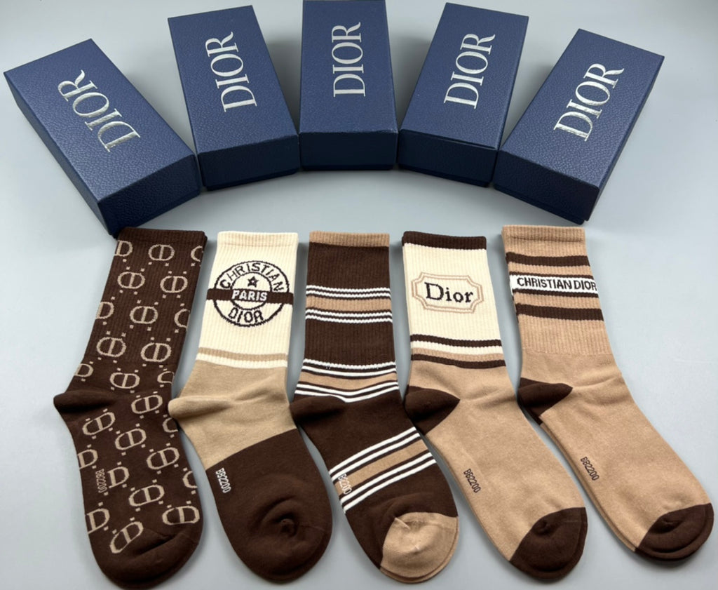 Dior Cotton Socks - 5-Pair Pack