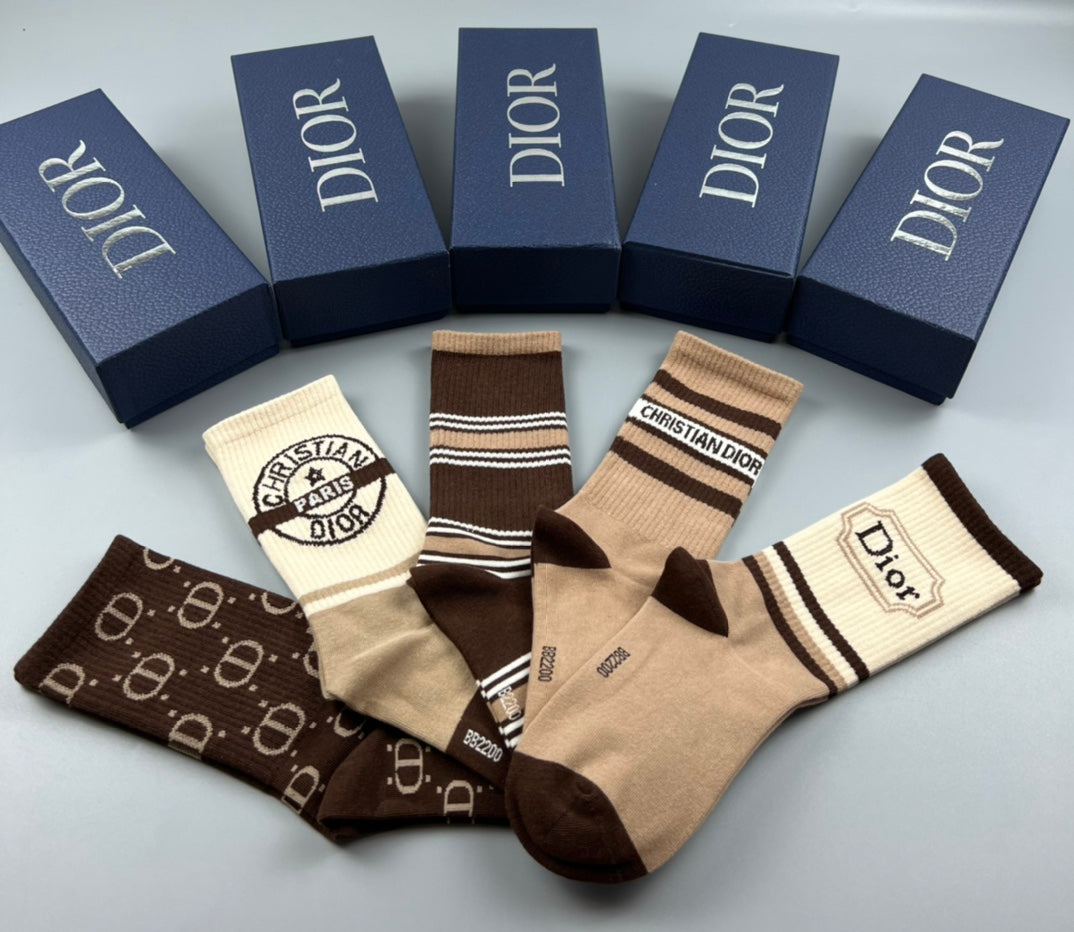 Dior Cotton Socks - 5-Pair Pack