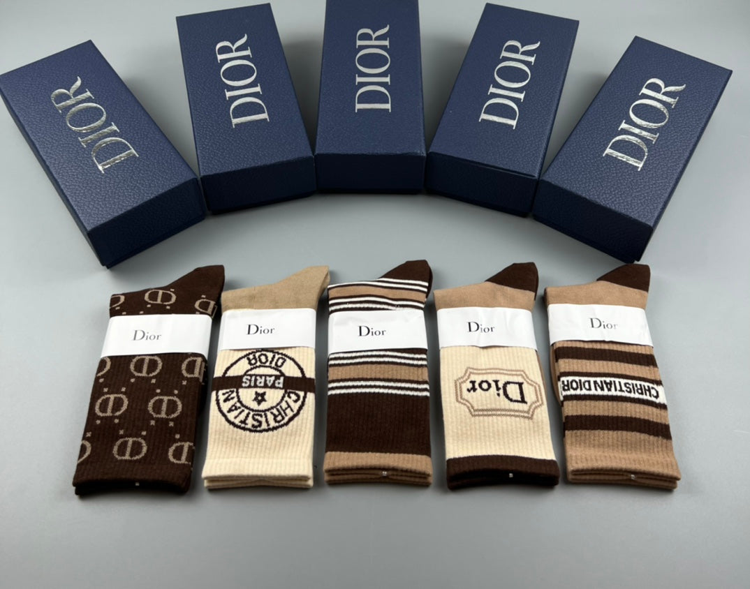 Dior Cotton Socks - 5-Pair Pack