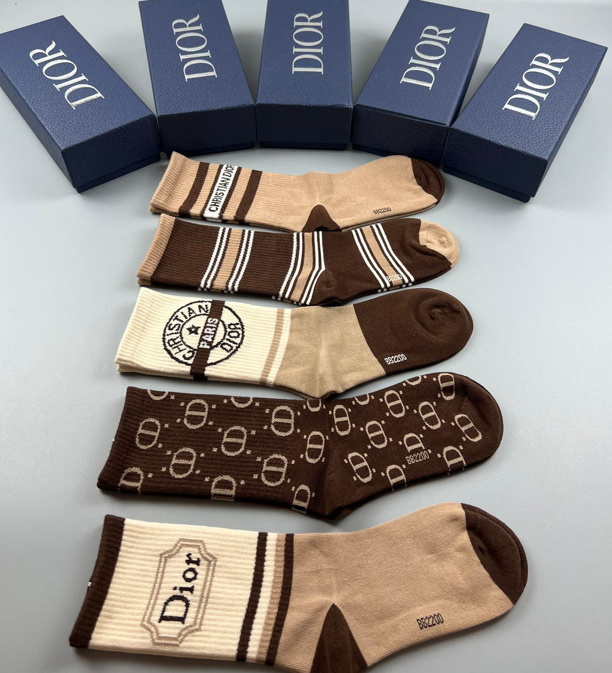 Dior Cotton Crew Socks - 5-Pair Pack