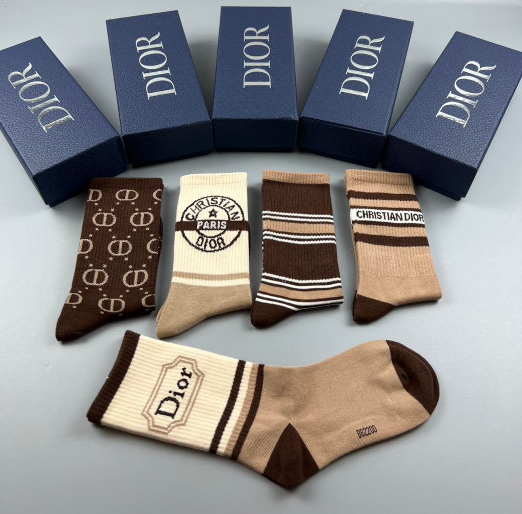 Dior Cotton Crew Socks - 5-Pair Pack