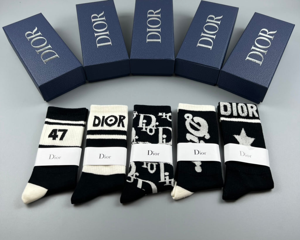 Dior Cotton Short Socks - 5-Pair Pack