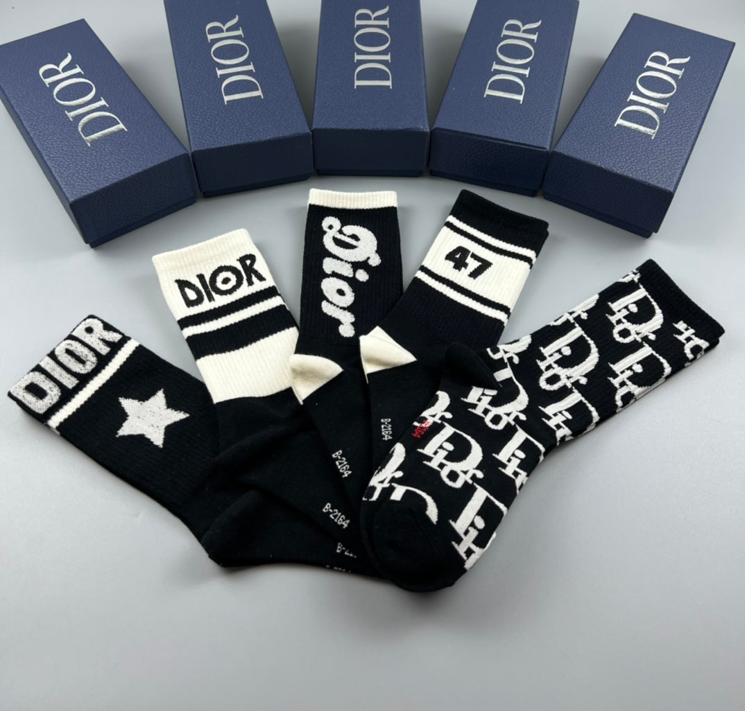 Dior Cotton Socks - 5-Pair Pack