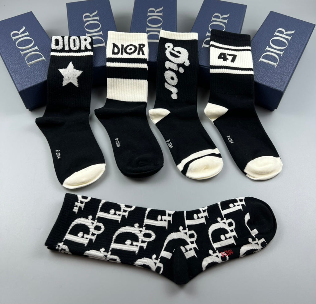 Dior Cotton Socks - 5-Pair Pack