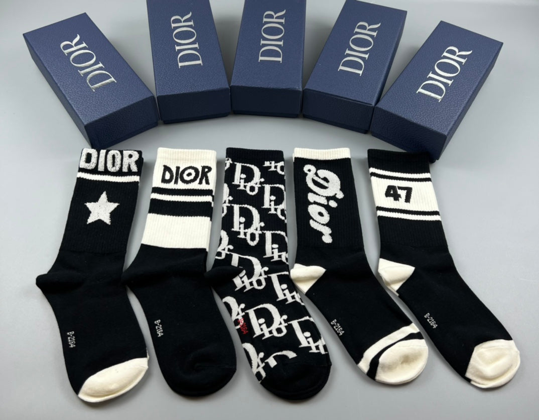 Dior Cotton Socks - 5-Pair Pack