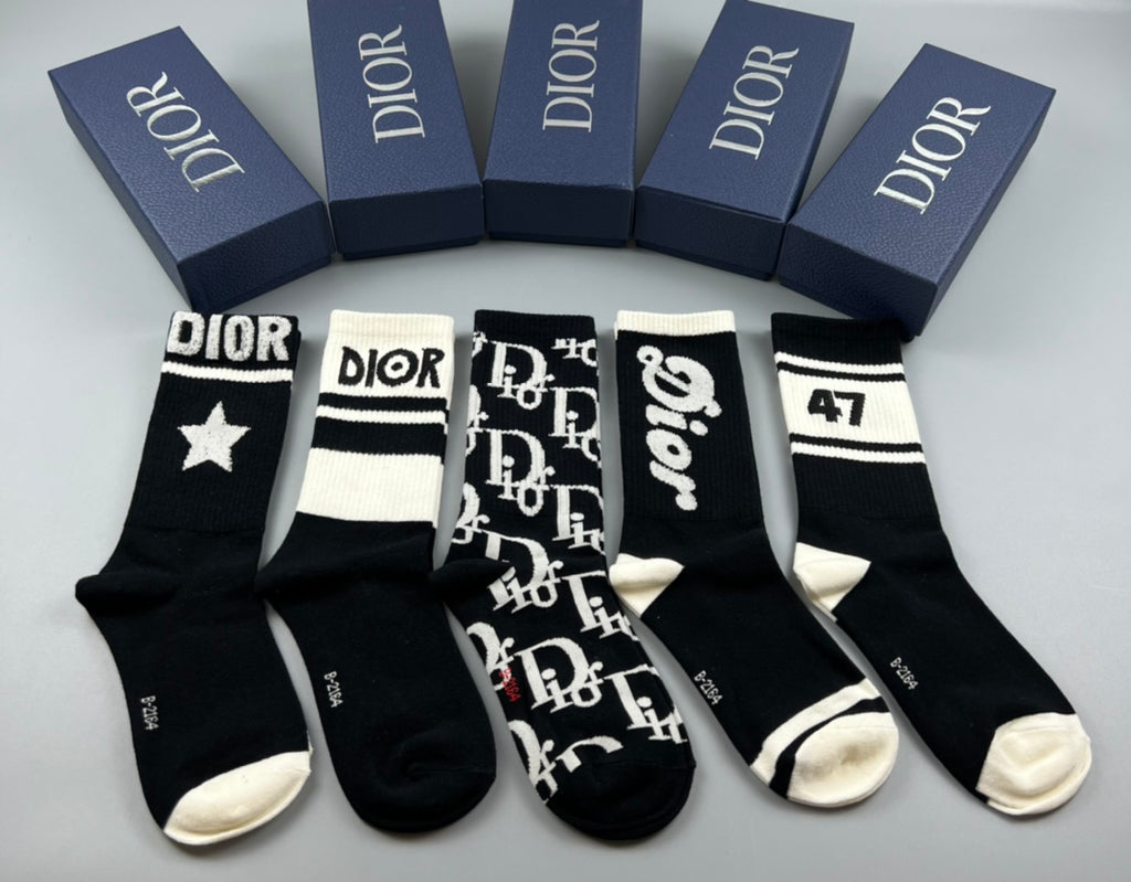 Dior Cotton Short Socks - 5-Pair Pack