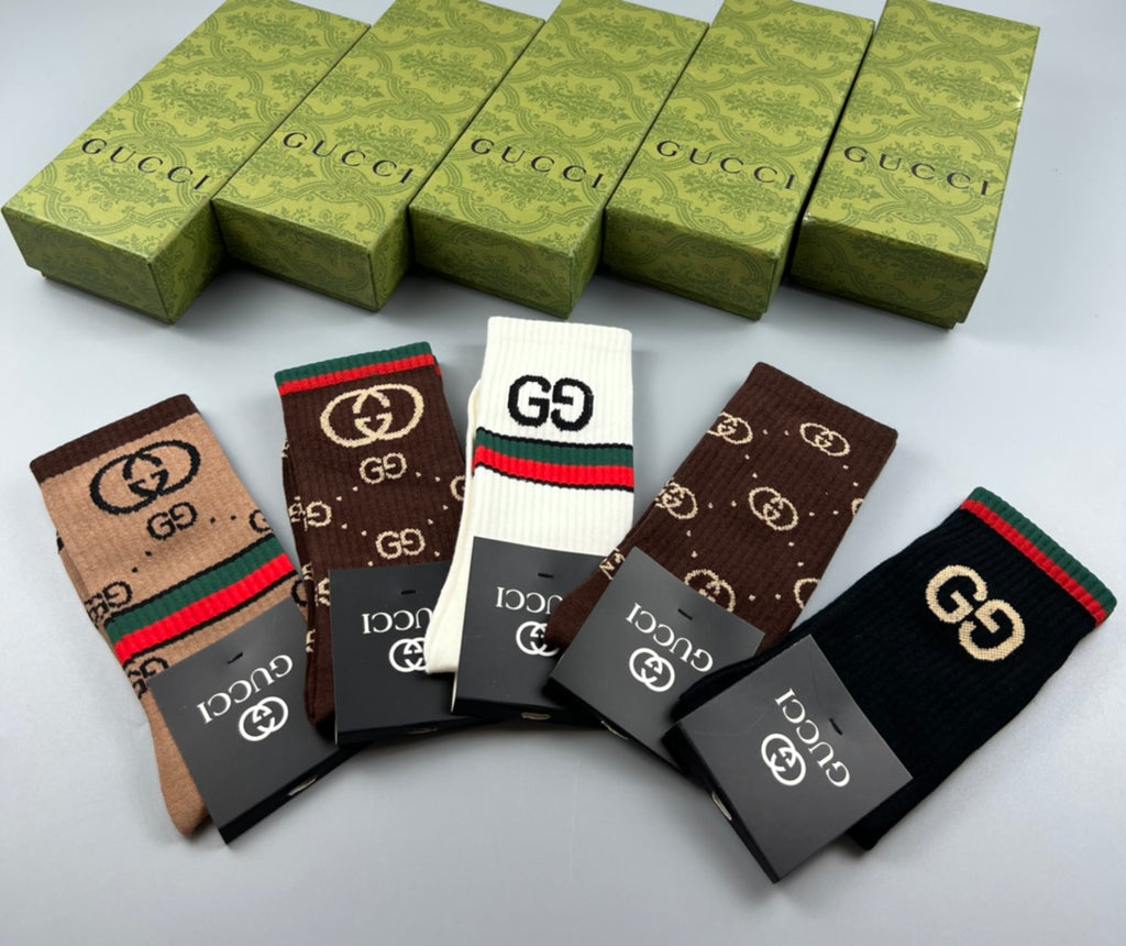 Gucci Cotton Crew Socks - 5-Pair Pack