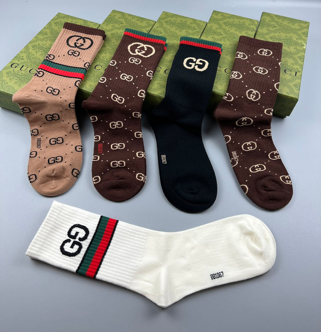 Gucci Cotton Crew Socks - 5-Pair Pack
