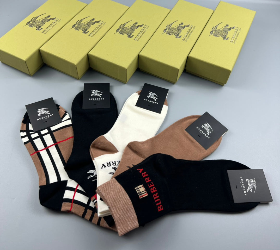 Burberry Cotton Crew Socks - 5-Pair Pack