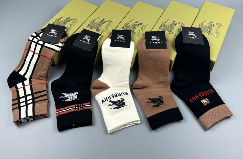 Burberry Cotton Crew Socks - 5-Pair Pack
