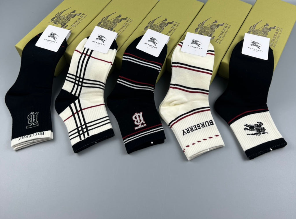 Burberry Cotton Crew Socks - 5-Pair Pack